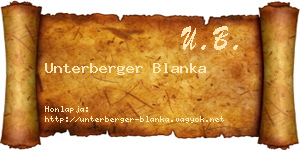 Unterberger Blanka névjegykártya